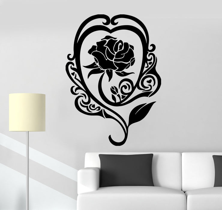 Wall Stickers Vinyl Decal Cool Room Decor Rose Flower Romantic Love Unique Gift (ig478)