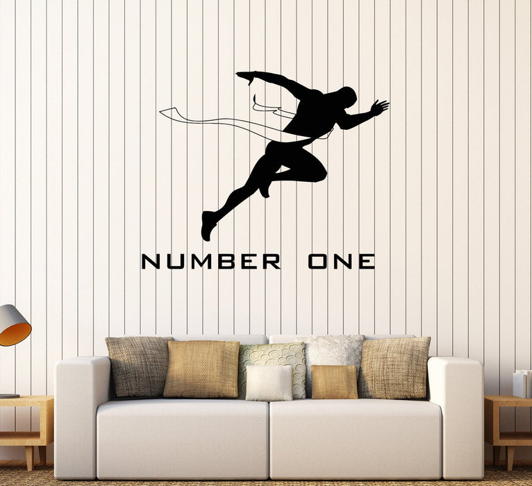 Vinyl Wall Decal Running Motivation Quote Runner Run Stickers Unique Gift (584ig)