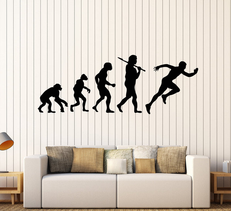 Vinyl Wall Decal Running Runner Evolution Sport Run Stickers Unique Gift (ig3787)