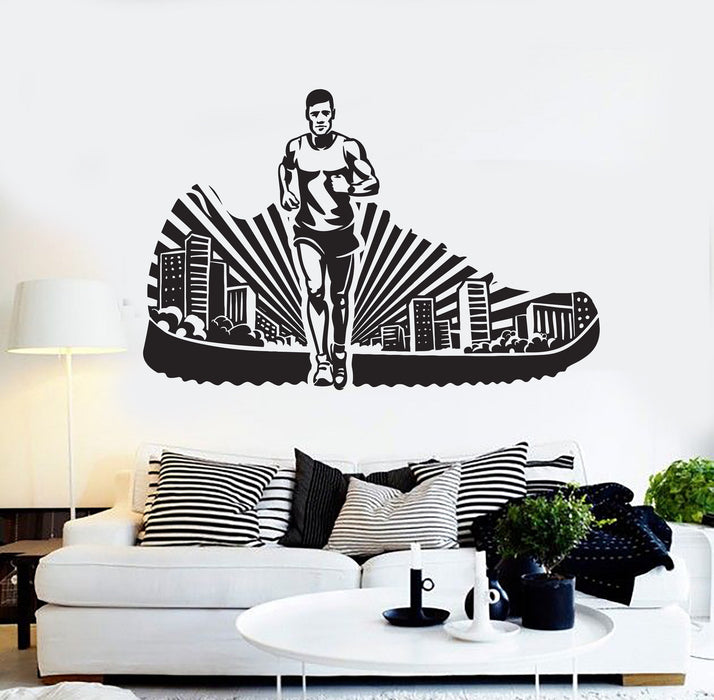 Vinyl Wall Decal Running Sport Runner Run Stickers Mural Unique Gift (ig4279)