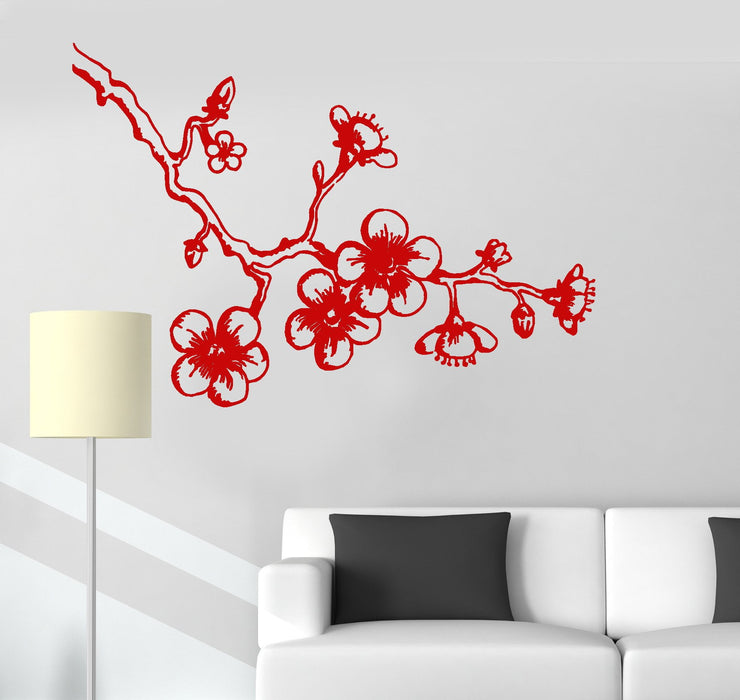 Autocollant mural en vinyle Sakura Cherry Japanese Decor Autocollants asiatiques Cadeau unique (509ig)