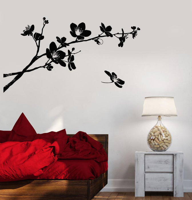 Vinyl Wall Decal Sakura Tree Branch Flowers Nature Asian Style Stickers Unique Gift (1333ig)