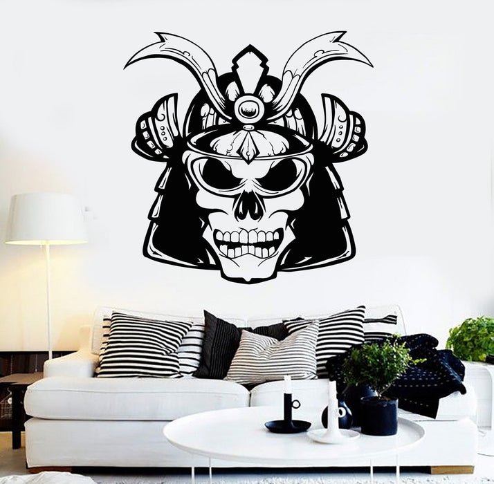 Vinyl Wall Decal Samurai Helmet Skull Asian Style Stickers Mural Unique Gift (ig4600)