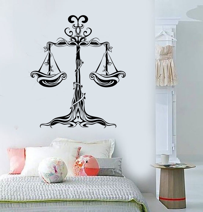 Autocollant mural en vinyle Horoscope du zodiaque Balance Loi Justice Autocollants Cadeau unique (1920ig)
