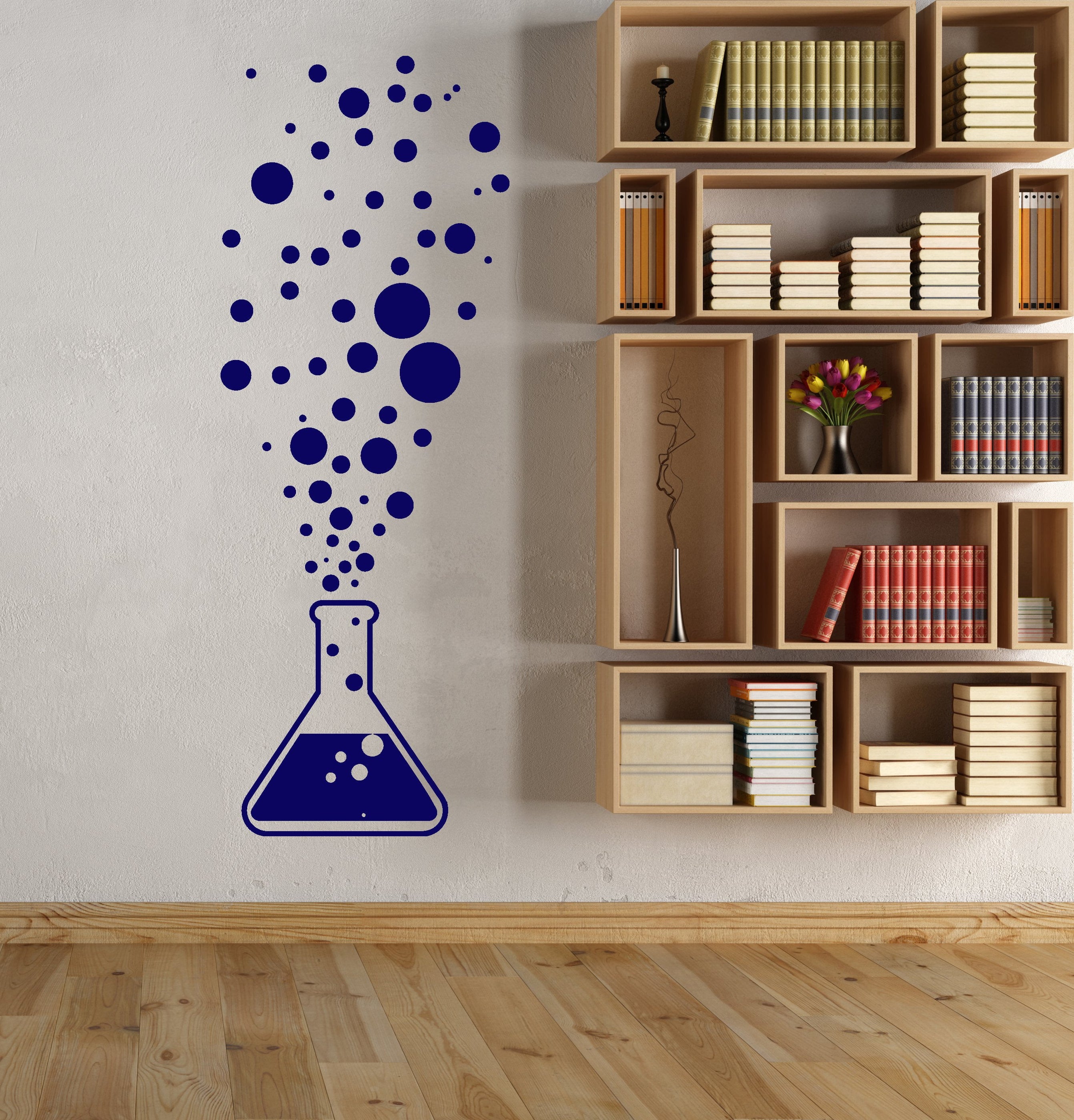 Science Tube Sticker Vinyl Wall Decal Chemistry Test Tube Science Scientist Bubbles Sticker ...