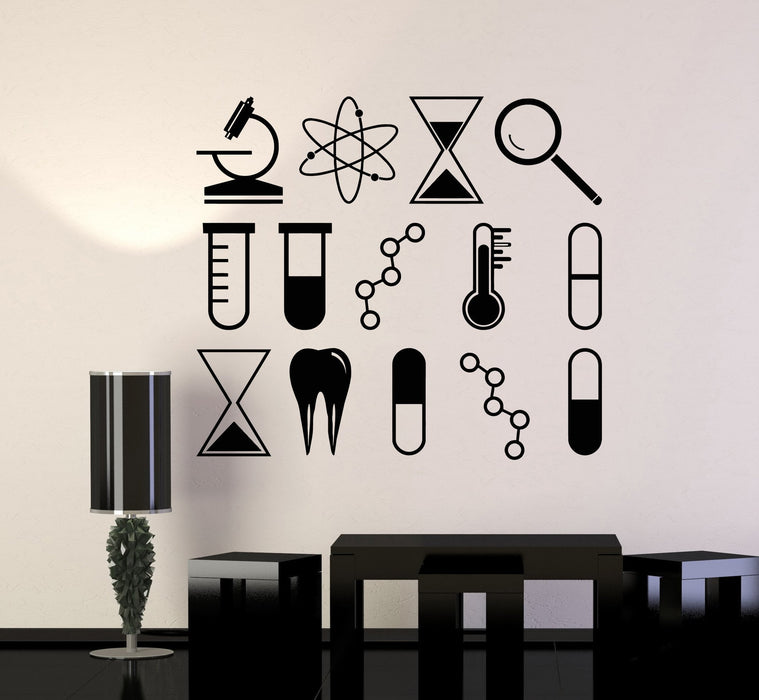Vinyl Wall Decal Science University School Laboratory Chemistry Stickers Unique Gift (ig4245)