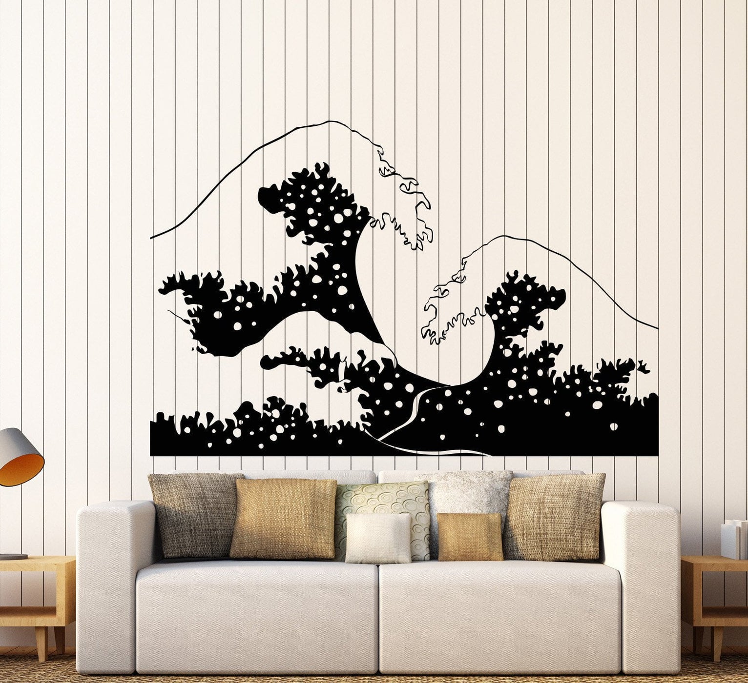 Vinyl Wall Decal Sea Wave Tsunami Marine Style Ocean Water Stickers Un ...