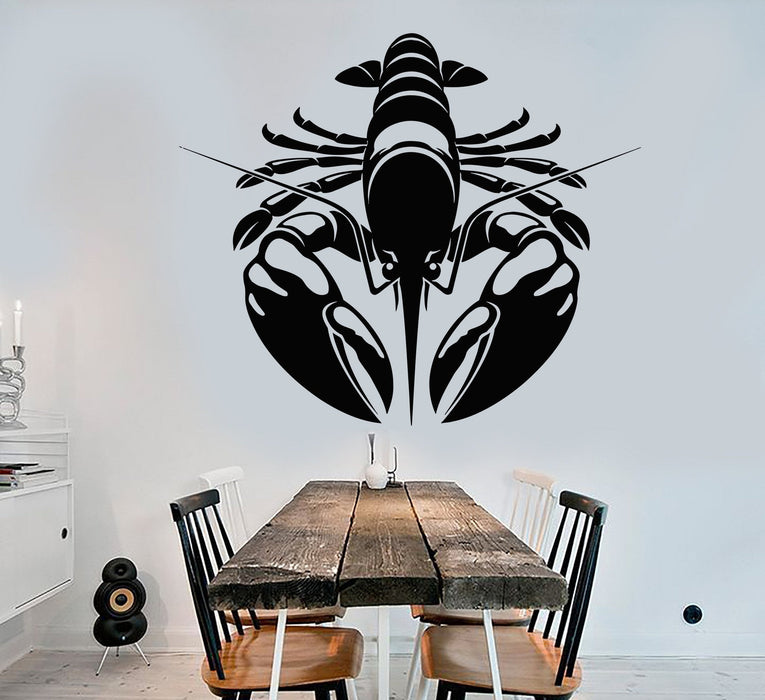 Vinyl Wall Decal Lobster Homar Sea Animal Kitchen Decor Restaurant Stickers Unique Gift (1168ig)