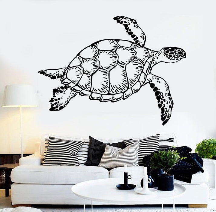 Vinyl Wall Decal Sea Turtle Animal Ocean Marine Style Zoo Stickers Unique Gift (1267ig)