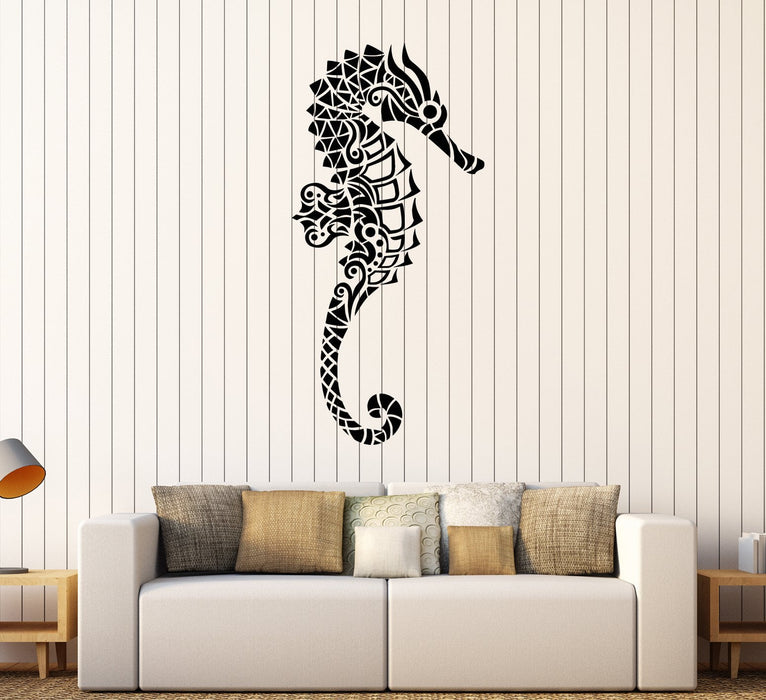 Vinyl Wall Decal Abstract Geometric Seahorse Sea Ocean Animals Stickers (2322ig)