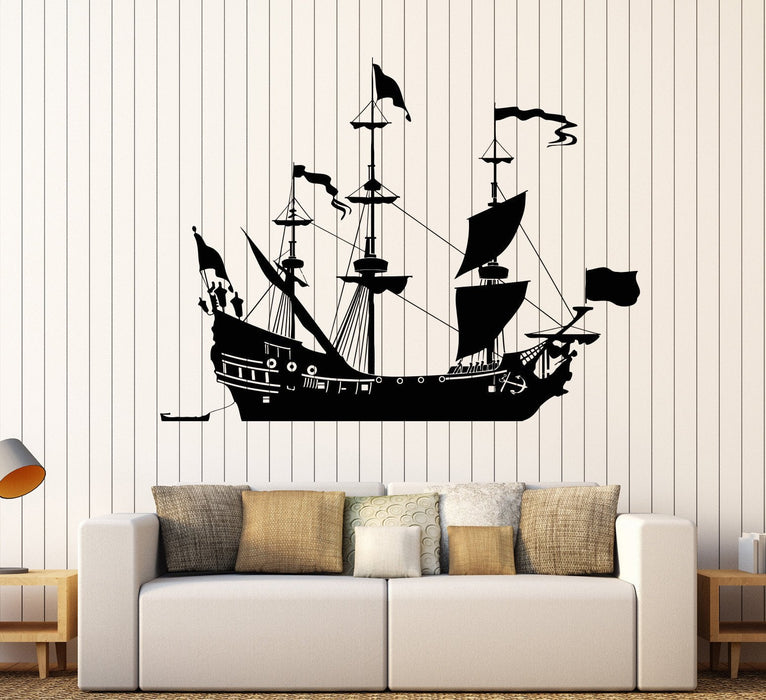 Vinyl Wall Decal Ship Sail Boat Sailor Sea Style Home Decor Stickers Unique Gift (1045ig)