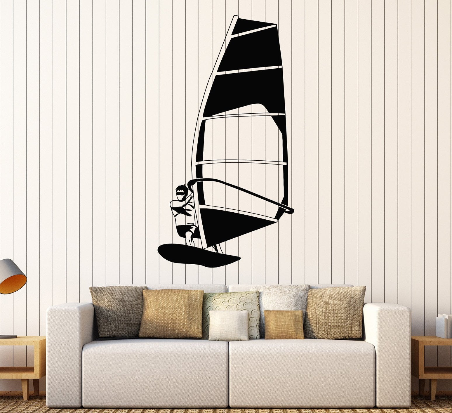 Vinyl Wall Decal Windsurfing Sail Water Sports Beach Style Stickers Un ...