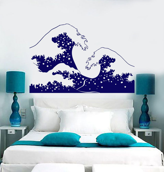 Vinyl Wall Decal Sea Wave Tsunami Marine Style Ocean Water Stickers Unique Gift (823ig)