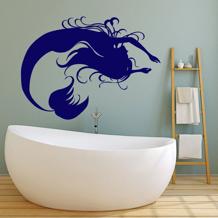 Vinyl Wall Decal Silhouette Mermaid Fairy Tale Children's Room Stickers Unique Gift (2108ig)