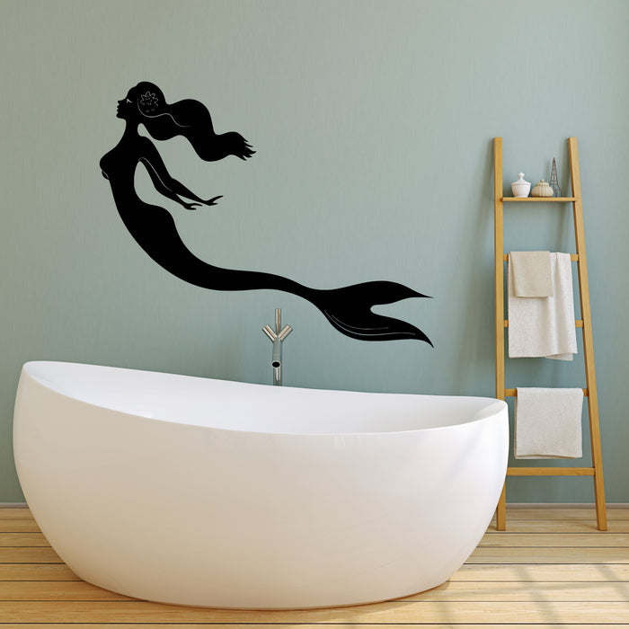Vinyl Wall Decal Mermaid Silhouette Sea Ocean Fairy Tale Beast Stickers (3542ig)