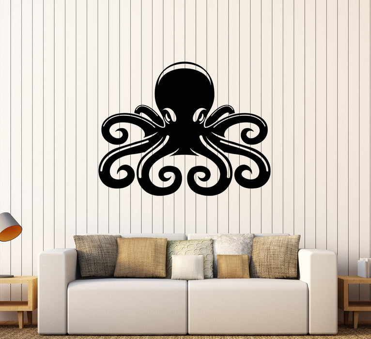 Autocollant mural en vinyle Motif pieuvre et mer (2574ig)