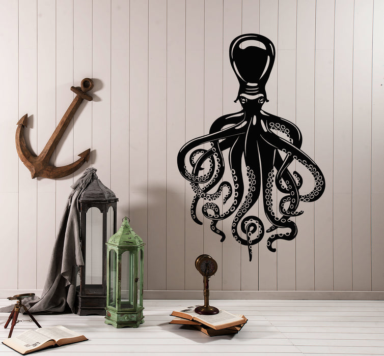 Vinyl Wall Decal Octopus Poulpe Tentacles Sea Animal Stickers (3514ig)
