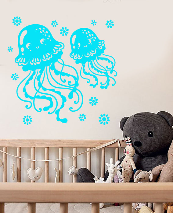 Vinyl Wall Decal Baby Cartoon Octopus Sea Animals For Kids Room Stickers (4086ig)