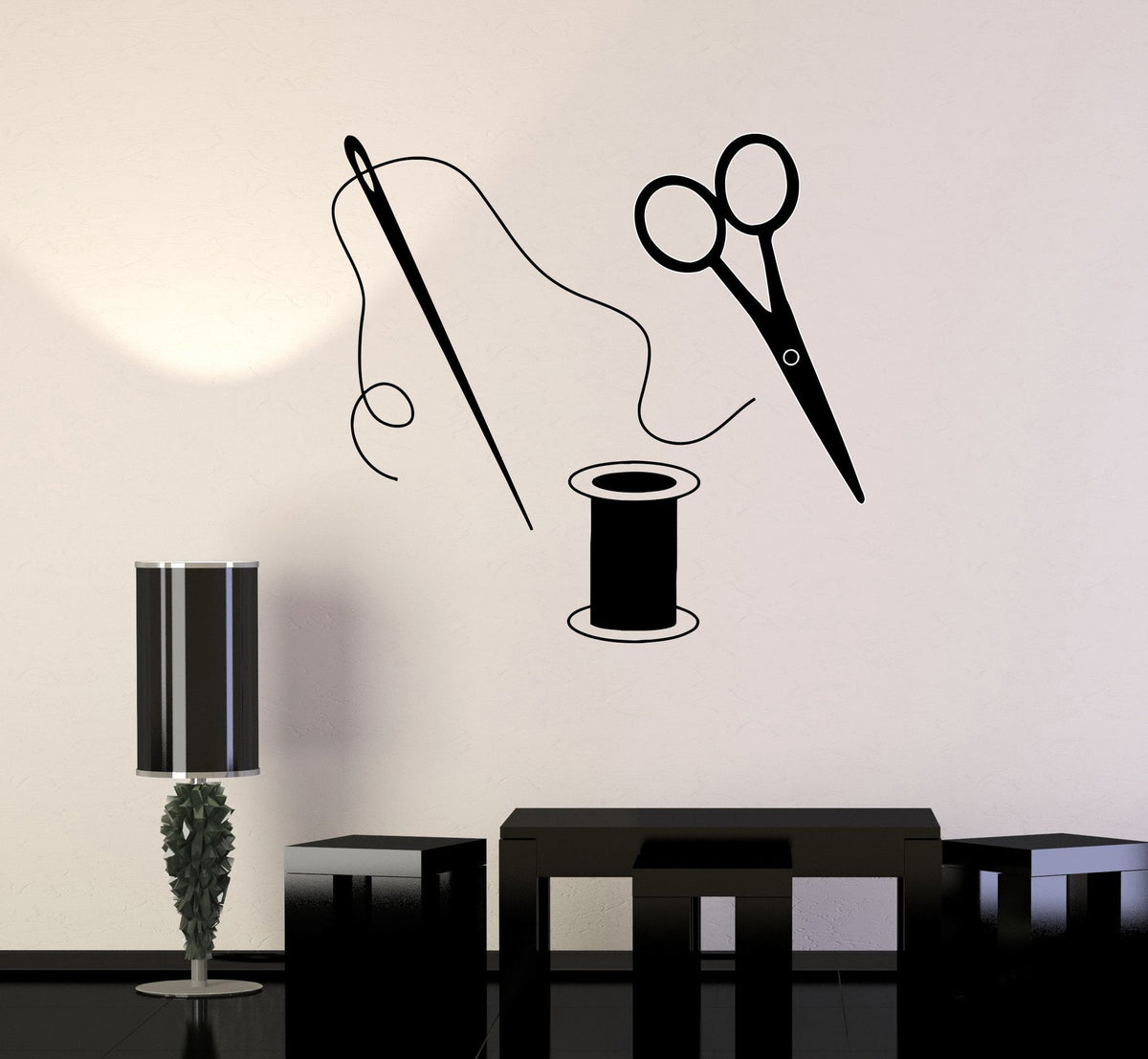 Vinyl Wall Decal Fashion Designer Atelier Sewing Tailor Stickers Uniqu ...