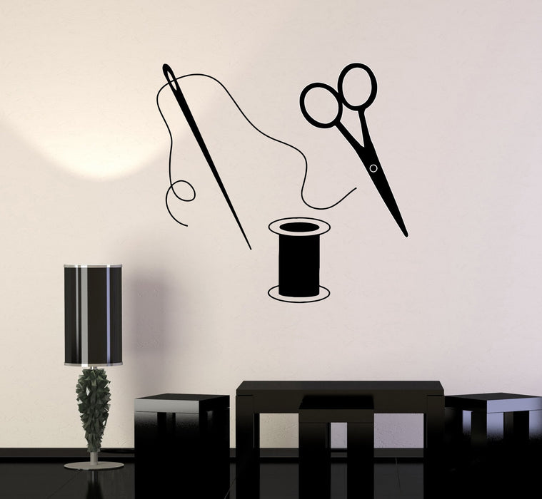 Vinyl Wall Decal Fashion Designer Atelier Sewing Tailor Stickers Unique Gift (186ig)