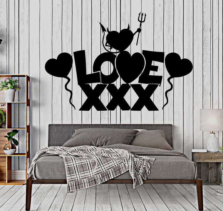Autocollant mural en vinyle Love Sex Shop Heart pour adultes, cadeau unique (660ig)