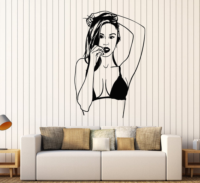 Vinyl Wall Decal Hot Sexy Girl In Swimsuit Beach Style Stickers (2224ig)