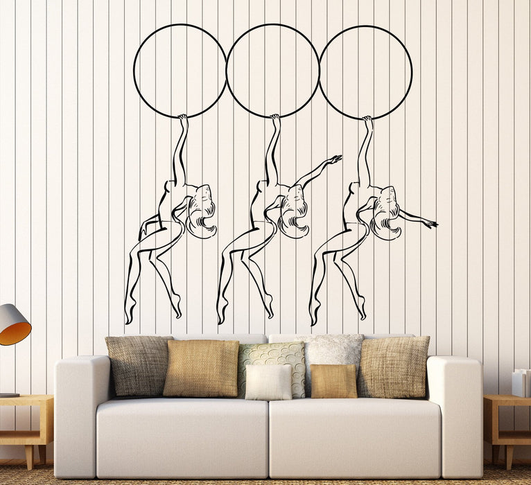 Autocollant mural en vinyle Striptease Danse Nue Filles Sexy Cercle Autocollants Cadeau Unique (959ig)