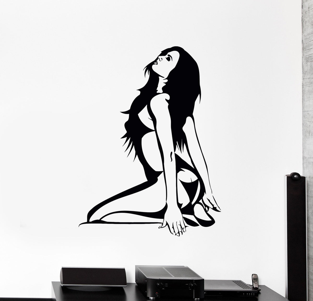 Vinyl Wall Decal Sexy Hot Girl Pin Up Underwear Sex Romance Love Stick —  Wallstickers4you