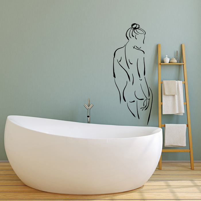 Vinyl Wall Decal Abstract Sexy Girl Naked Back Room Decor Stickers (3709ig)