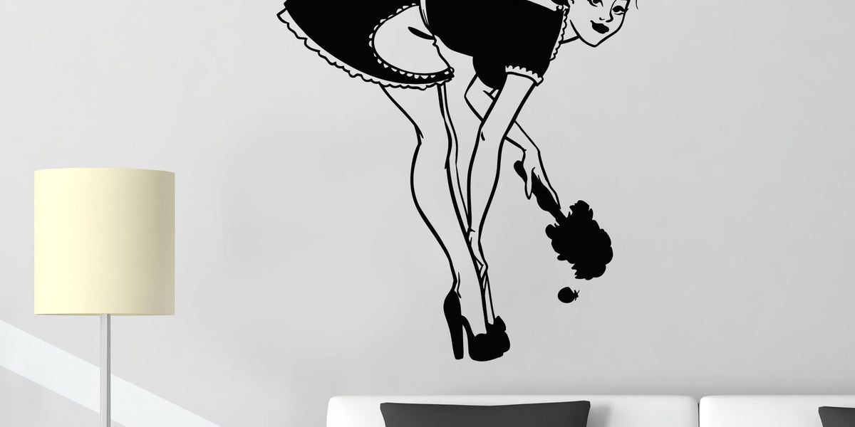 Vinyl Wall Decal Sexy Maid Cleaner Pin-up Girl Stickers (2504ig ...