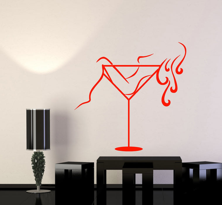 Autocollant mural en vinyle pour verre à martini, strip-teaseuse sexy, cocktail alcoolisé (2937ig)