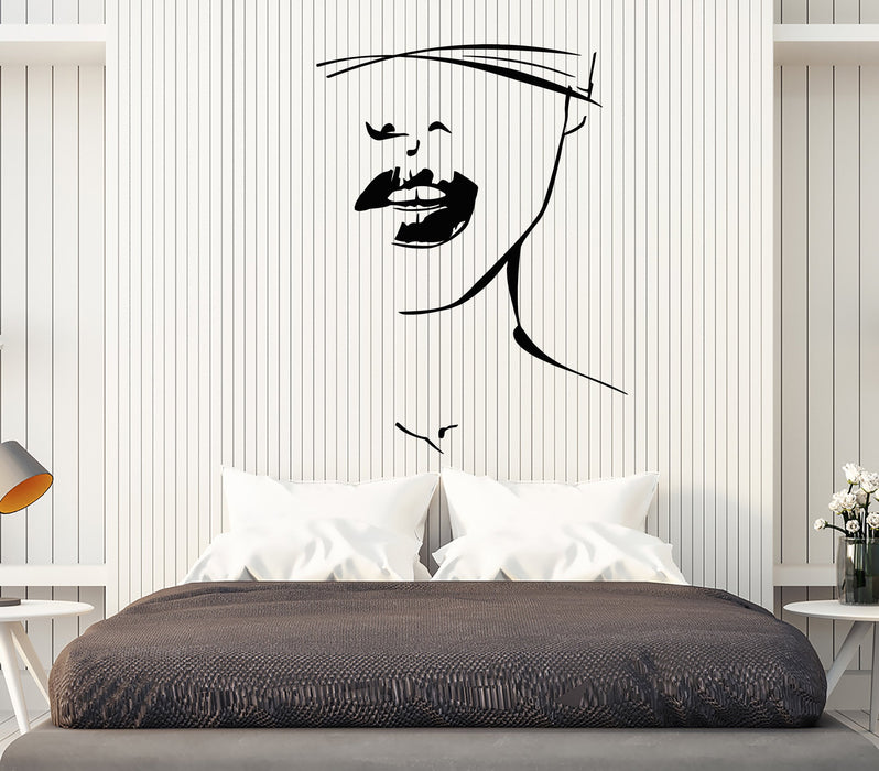 Vinyl Wall Decal Hot Sexy Girl Face Lips Eye Patch Erotic Stickers (2232ig)