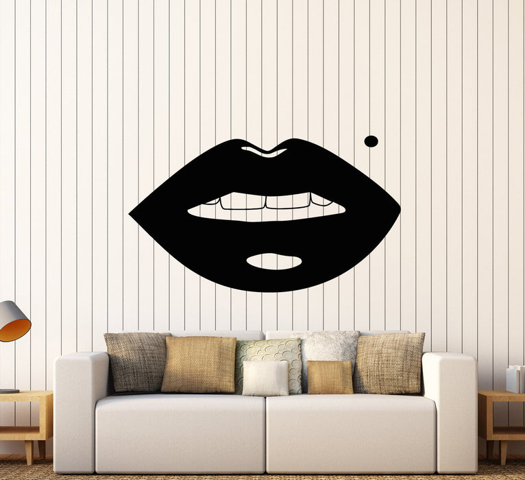 Vinyl Wall Decal Sexy Girl Lips Beauty Mark Makeup Stickers (2128ig)