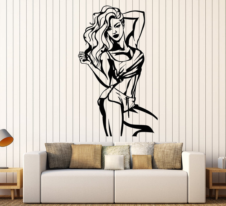 Vinyl Wall Decal Sexy Hot Sport Fitness Girl Gym Stickers (2192ig)