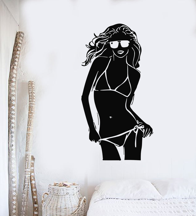 Wall Stickers Vinyl Decal Hot Sexy Girl Woman Spa Salon Relax Beach Style Unique Gift (ig081)