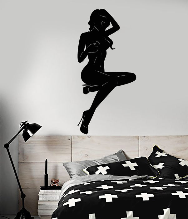Vinyl Wall Decal Silhouette Sexy Naked Woman Adult Decor Bedroom Stickers Unique Gift (ig4782)