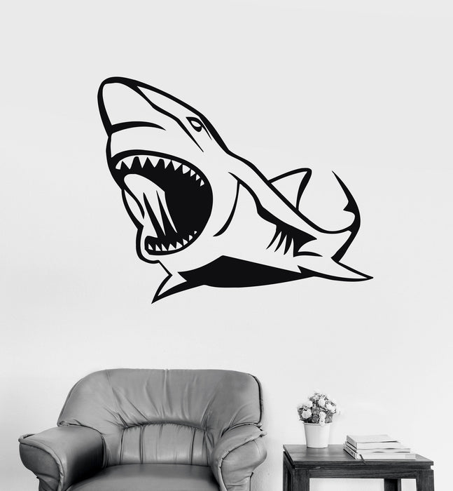 Wall Stickers Vinyl Decal Shark Jaws Predator Ocean Decor Murals Unique Gift (ig214)