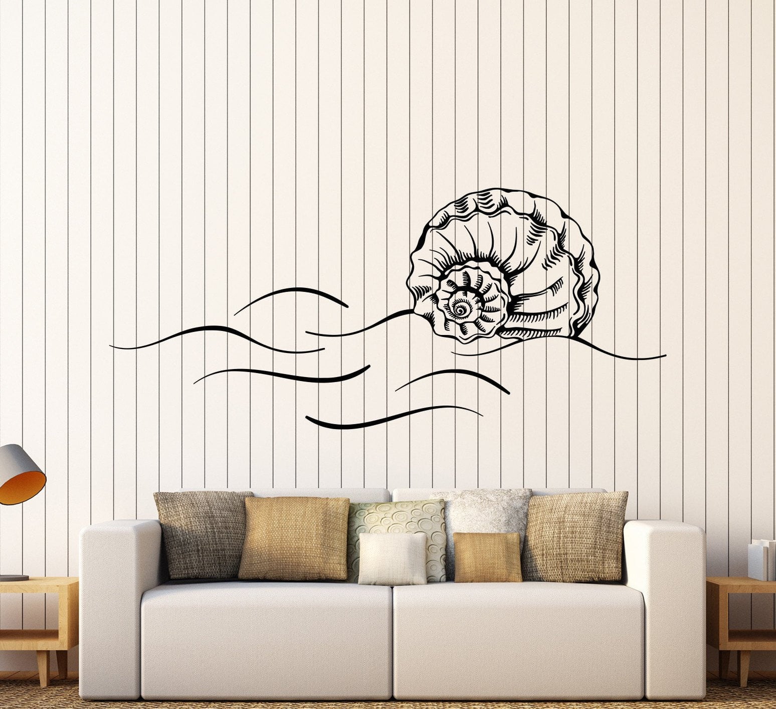 Vinyl Wall Decal Sea Spiral Shell Ocean Beach Marine Style Stickers Un ...