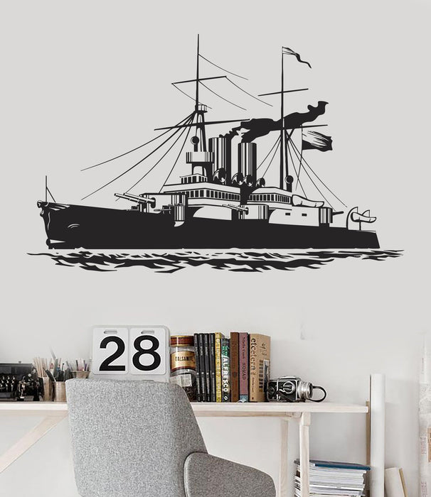 Vinyl Wall Decal Ship Navy War Military Boys Room Naval Decor Stickers Unique Gift (018ig)