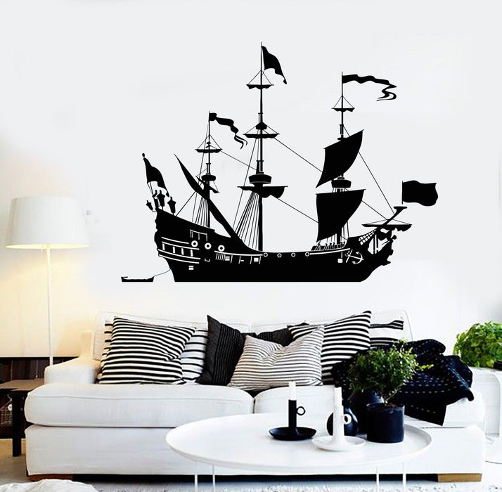 Vinyl Wall Decal Ship Sail Boat Sailor Sea Style Home Decor Stickers Unique Gift (1045ig)