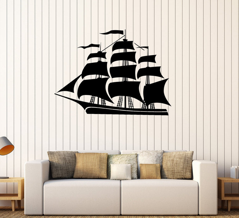 Vinyl Wall Decal Ship Yacht Nautical Marine Decor Kids Room Stickers Unique Gift (244ig)