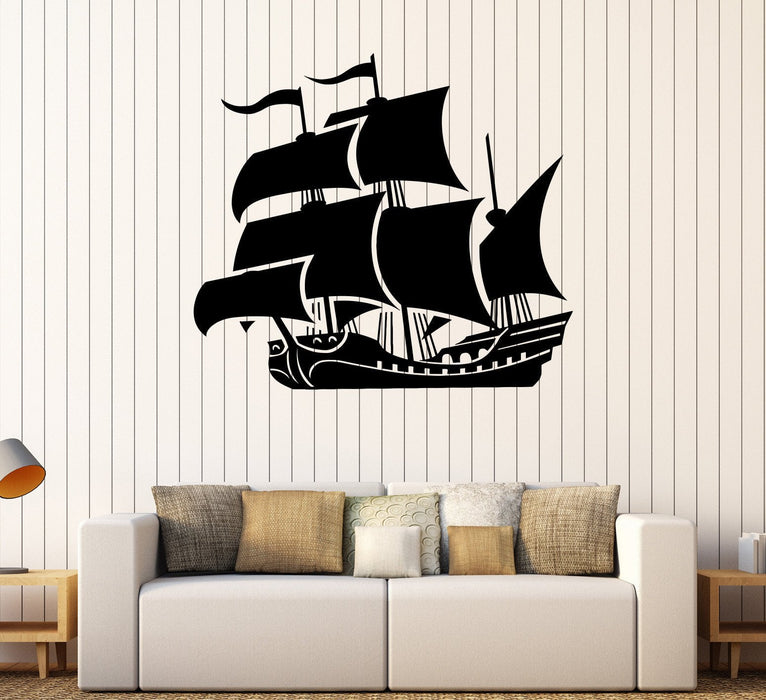 Vinyl Wall Decal Ship Boat Child Room Marine Nautical Stickers Unique Gift (247ig)