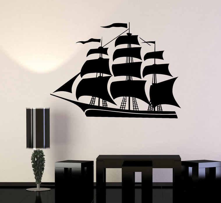 Vinyl Wall Decal Ship Yacht Nautical Marine Decor Kids Room Stickers Unique Gift (244ig)