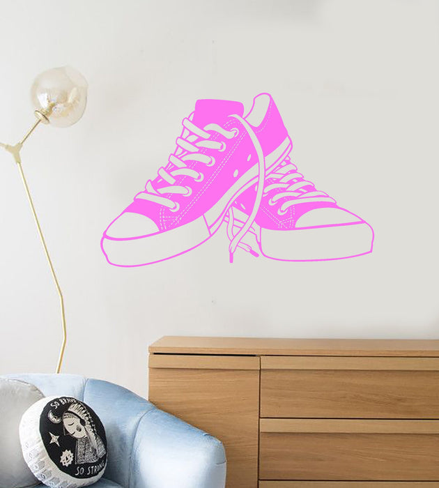 Vinyl Wall Decal Sneakers Teenager Shoes Shoe Shops Teen Room Stickers Unique Gift (726ig)