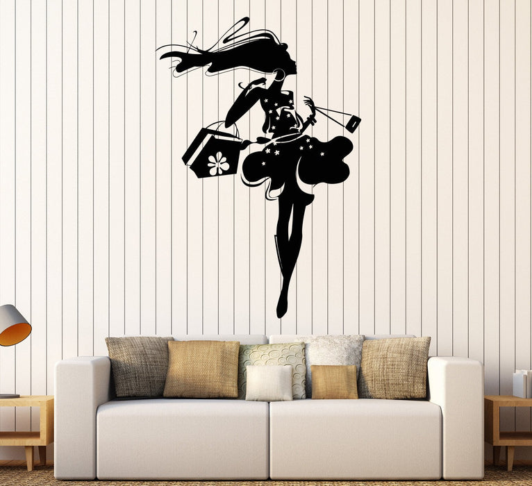 Vinyl Wall Decal Shopping Stores Shop Fashion Stickers Unique Gift (1022ig)