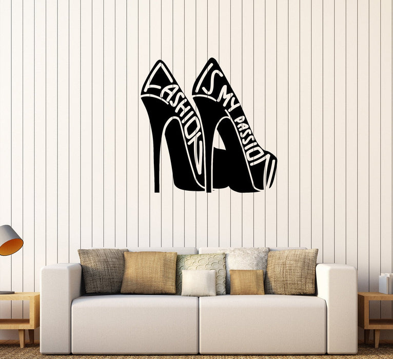 Vinyl Wall Decal Fashion Quote Girl Room Shoes Woman Stickers Unique Gift (427ig)