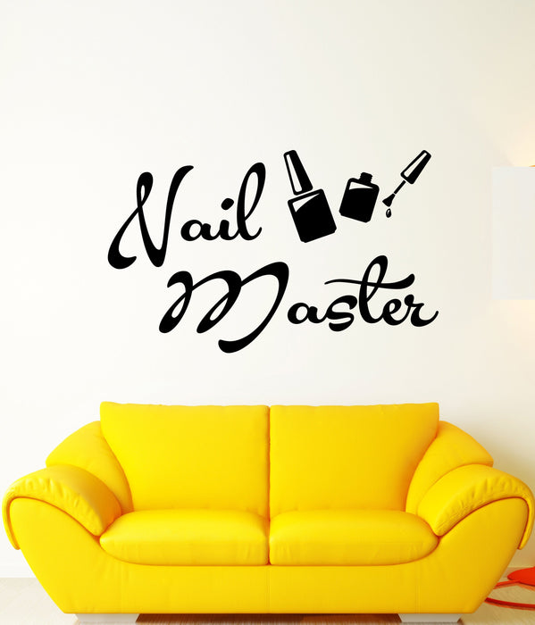 Vinyl Wall Decal Nail Master Manicure Signboard Logo Salon Stickers (2401ig)