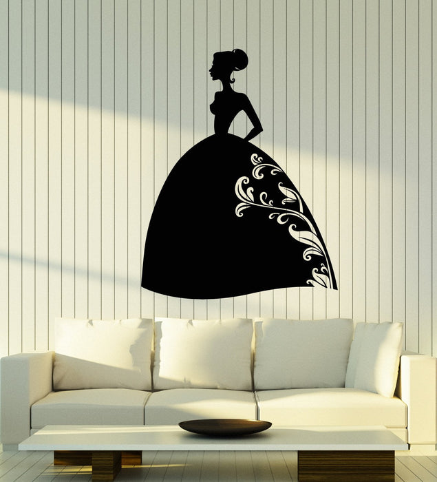 Vinyl Wall Decal Cartoon Silhouette Princess Fairy Tale For Girl Room Stickers (2685ig)