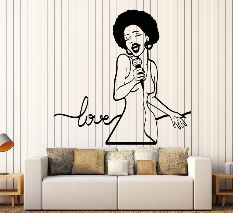 Виниловая наклейка на стену африканская певица песня о любви черная леди наклейки уникальный подарок (1294ig)