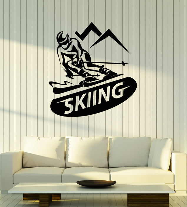 Vinyl Wall Decal Skier Skiing Extreme Winter Sport Logo Stickers (3367ig)